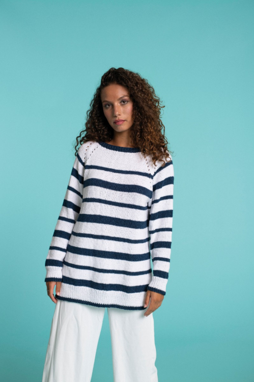 Randig tröja med sprund  