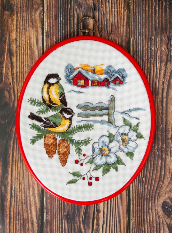 Talgoxar och julblommor - flexitavla