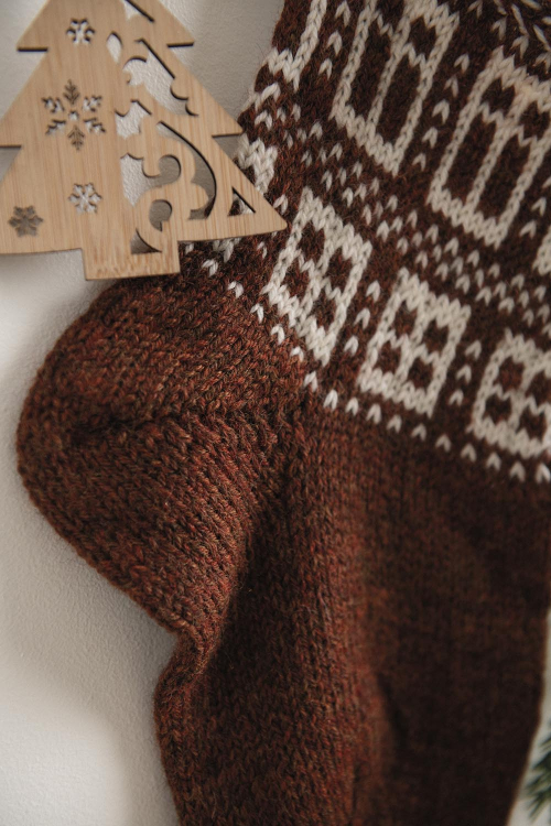 Rågsved - mönsterstickad julsocka