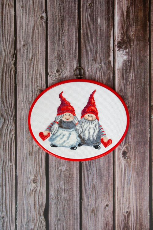 Tomtepar med hjärtan - flexitavla