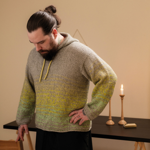 Hawthorn Hike Hoodie - stickad huvtröja, vuxen