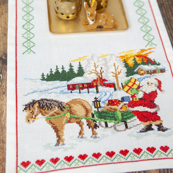 Tomte med häst och släde - löpare