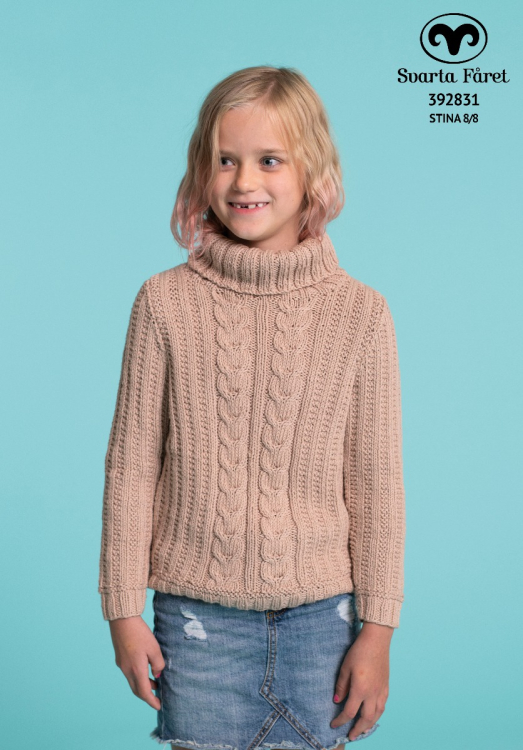 Flätstickad polotröja till barn 